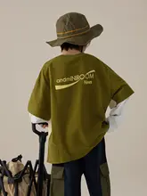 男の子用の春用長袖Tシャツ【柔らかさ抜群・着回ししやすい・重ね着風デザイン】（セットアップ対応）