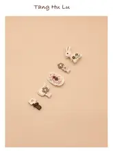 かわいい布製花飾りのベビー用ヘアクリップ【髪の毛を傷めない・子供用】