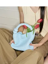 バケットバッグ ミニトート 編み込み 手提げ 夏 「muva.」