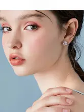 イヤリング ピアス レディース キューブ クリスタル シンプル 着回し ノンホール 小ぶり