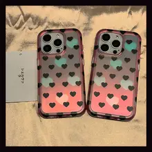 スマホケース iPhone 15 Pro Max 14 Pro 13 12 11 対応 蛍光 全面ハート柄 マット仕上げ シンプル 大きめホール 2層構造