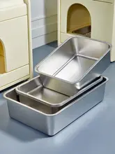 大容量ステンレス製オープンキャットトイレ【防飛び散り・メインクーン対応・猫砂用】