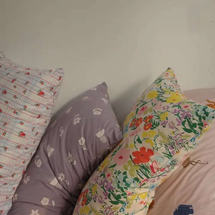 ミニマルデザインの印花入りニットコットン枕カバー【超柔らか・素肌感覚】