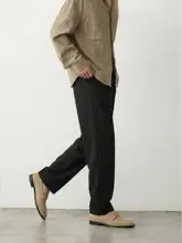 ビジネスカジュアルパンツ【涼感・人棉混紡・ストレートシルエット】（セットアップ対応）