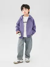 子供用カジュアルフード付きジャケット【秋用・運動向け・オープンフロント】