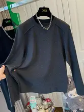 ストレートショルダーの加絨長袖Tシャツ【冬用・黒・白・灰色・レディース】