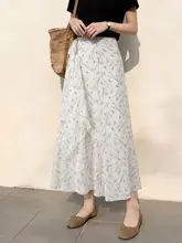 フラワープリント Aラインスカート【夏用・ミディ丈・体型カバー・大きいサイズ対応】（セットアップ対応）
