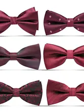 酒紅色の蝶ネクタイ【ウェディング・フォーマル用・男性用・二重構造】（セットアップ対応）