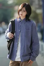 レトロチェック柄シャツ【カジュアル・ワイドフィット・ポケット付き・男女兼用】