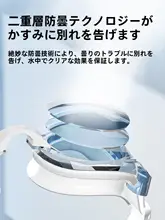 LI-NING 男女兼用 高解像度防水防曇 近視対応スイミングゴーグル【プロフェッショナル用・スイムキャップ付き】