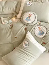 秋冬用 保温性に優れたかわいいキャラクター刺繍付き 牛乳フランネル4点寝具セット【コーラルフリース・シーツ・加毛布カバー】【セットアップ対応】