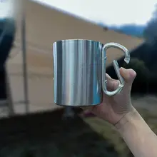 アウトドア用 二重構造ステンレス水筒【携帯型・耐熱・マグカップ・登山用】