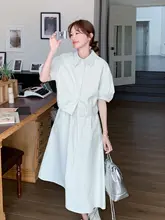 工装スタイルのシャツとワンピース【ヴィンテージ風・夏用・通勤】（セットアップ対応）