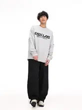ストリートスタイルの黒いヒップホップパンツ【メンズ・スポーツ用・バナナパンツ】