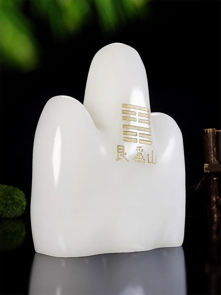 天然白玉石の置物【客廊装飾・角補填・オフィス使用可】