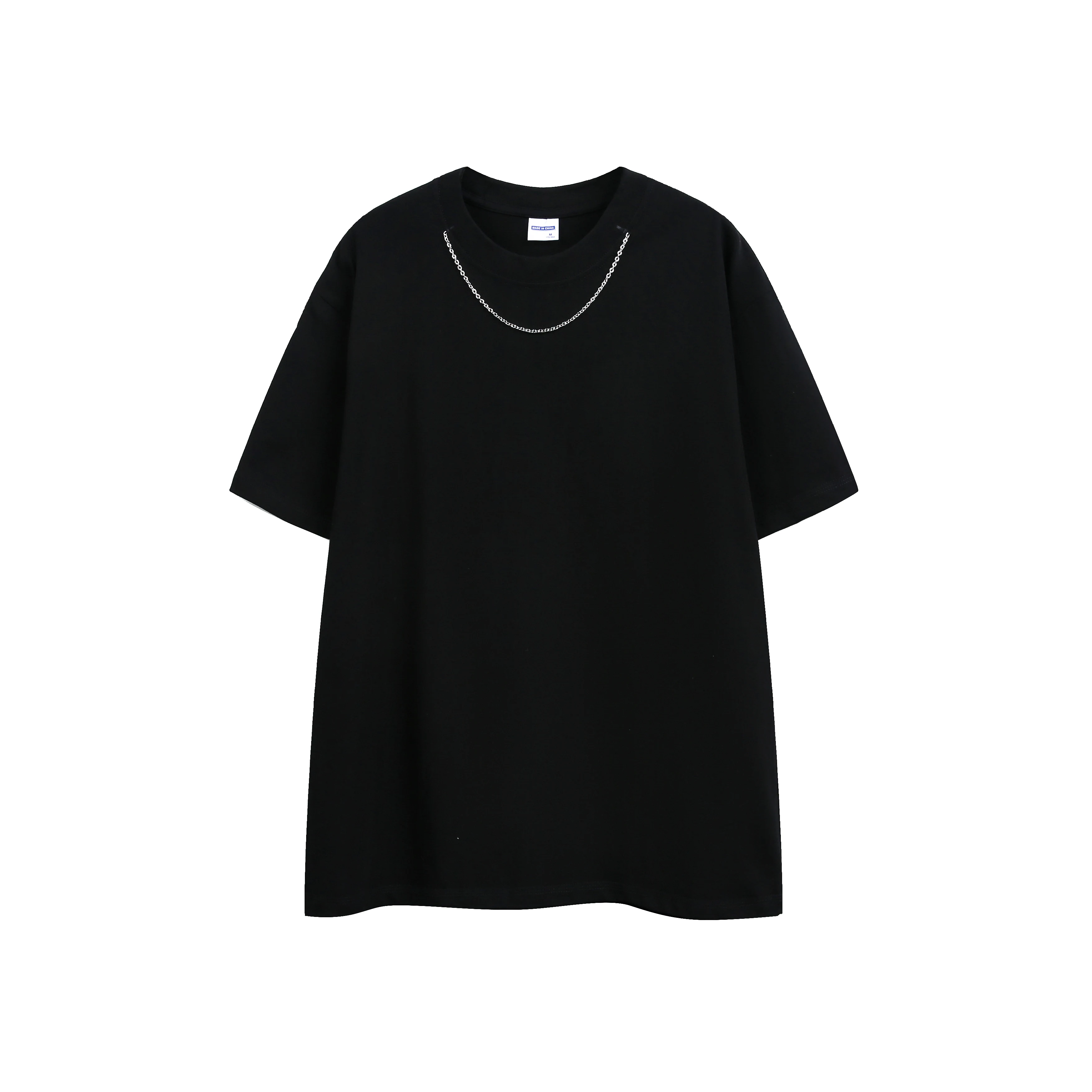 デザイン性のあるラウンドネック Tシャツ ベージュ：ユニセックス・純棉・通気性を重視したカジュアルウェア