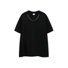 デザイン性のあるラウンドネック Tシャツ【ユニセックス・プレーン・カジュアル・短袖】