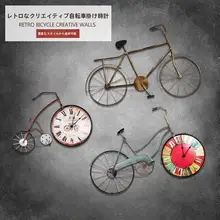 アイアン製 ヴィンテージ工業風自転車ウォールデコレーション【時計付き・壁掛け・インテリア装飾用】