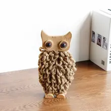 手作り木製フクロウ置物【北欧スタイル・インテリア装飾用・卓上用】