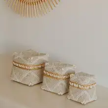 プリンセス風デザインの手作りビーズと貝殻のバンブー収納ジュエリーボックス【装飾用】