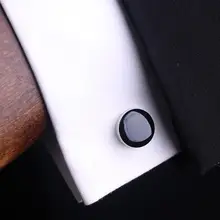 黒色エナメルカフリンクス【フレンチシャツ用・男性用・フォーマル】