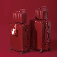 結婚用 キャリーケース【赤色・プレミアム素材・ロック機能付き】（セットアップ対応）