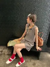 赤いワイドリブ中筒コットンソックス