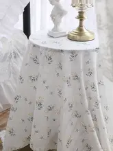 北欧風小花柄 テーブルクロス【長方形・刺繍・インテリア用】