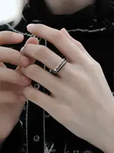 パール入り純銀リング【オリジナルデザイン・クールスタイル・開口タイプ】