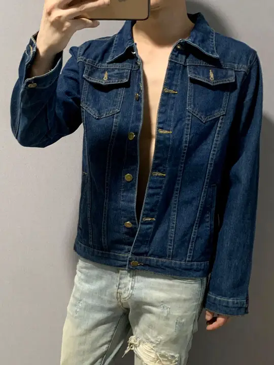 深い青の柔らかく快適なフィット感のデニムジャケット【春秋用・メンズ】