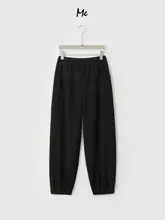 雲のような白鹅绒使用のハイウエストリブパンツ【シンプルでスタイリッシュ】