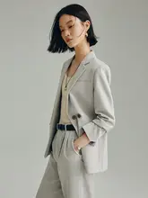 クラシックな岩灰色のノッチラペルジャケット【レトロ・デザイン・春秋用】（セットアップ対応）