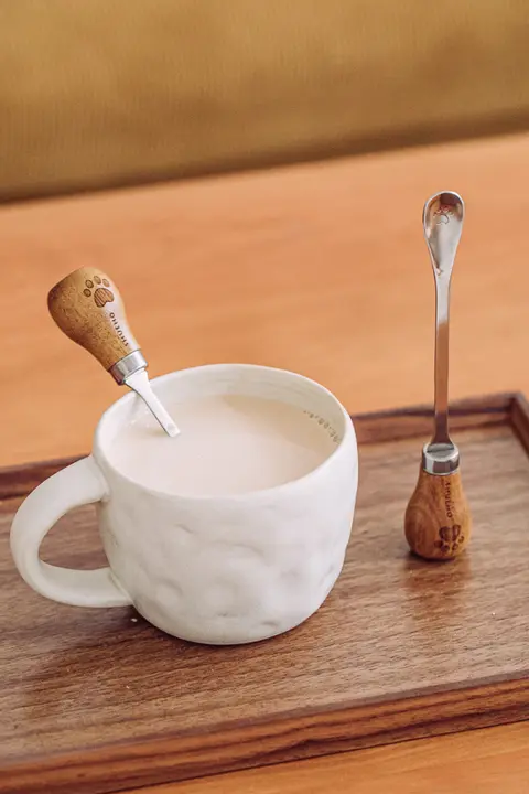 SHUEHO ミニスチール製コーヒースプーン【ハニー＆ジャム用・長柄・デザイン性に優れた】