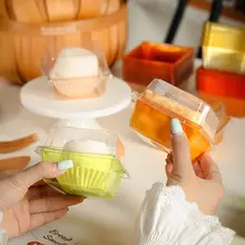 クリアパッケージのココナッツミルクゼリー容器【使い捨て・天地フタ付き・ケーキ用】