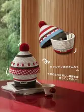 ハンドメイド編み収納バスケット【蓋付き・デスクトップ用・小物整理】