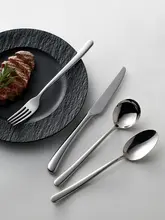 ミリタ304ステンレススチールデザートフォーク＆スプーン【高級西洋食器3点セット・ステーキ用】