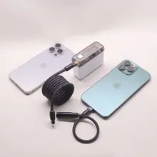 強力マグネット付き充電データケーブル【iPhoneおよびType-C対応・二重接続】（セットアップ対応）