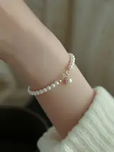 光沢感のあるパールビーズ ブレスレット【夏用・女性用・上品デザイン】