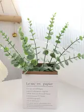 フェイクグリーン 偽の花 装飾花飾り 北欧スタイルの室内シーンに適した ユーカリのコインリーフデザイン