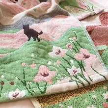 アートデザインの子供用タオル【三層コットンガーゼ・色織り・フェイスタオル・ハンドタオル】