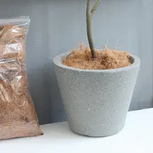 リアルな植物風デコレーションプランター【ブラウンココナッツマット・グリーンエコディスプレイ】