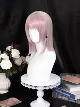 灰粉色のロングウィッグ【コスプレ用・リアルな頭皮デザイン】