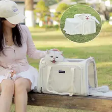 拡張可能な猫用キャリーバッグ【通気性・肩掛けタイプ・航空客室対応】