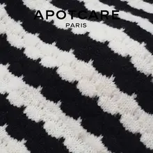 APOTCARE 黒白モノクロ波模様の背中オープンバンド付きスイムウェア【保守的デザイン・女性用】