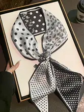ドット柄カシュクールシルクスカーフ【女性用・ファッション・ネックガード・衣装アクセサリー】（セットアップ対応）