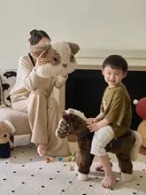 ぬいぐるみクッション ポニー 座れる 遊べる ブラウン リビング ソファ インテリア プレゼント ギフト