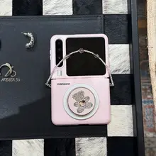 全包囲磁気吸着スマホケース【ハングストラップ・スタンド機能付き・折りたたみ式対応・可愛いデザイン】