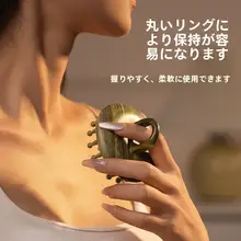 緑檀木製ラウンドマッサージブラシ【頭皮マッサージ・静電気防止・持ち運び便利】