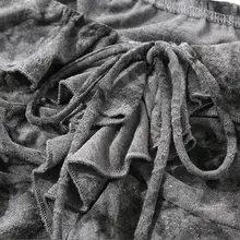 独特な雰囲気のタイダイ柄フリル付き長袖Tシャツ【フランス風・ウエストシェイプ・秋用】