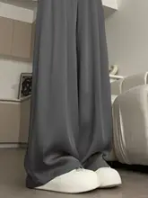 涼しげなデザインのワイドレッグパンツ【薄手・ストレート・女性用・長サイズ】（セットアップ対応）